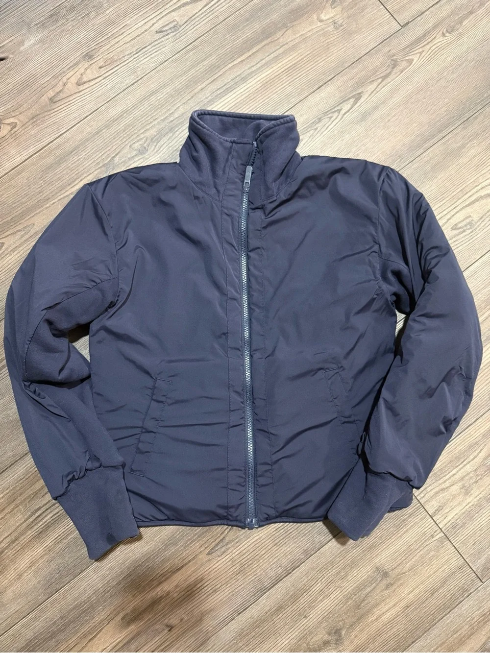 Lululemon Reversible Quilted Insulated Jacket Navy Blue Zip Up Coat Size 4 Rare